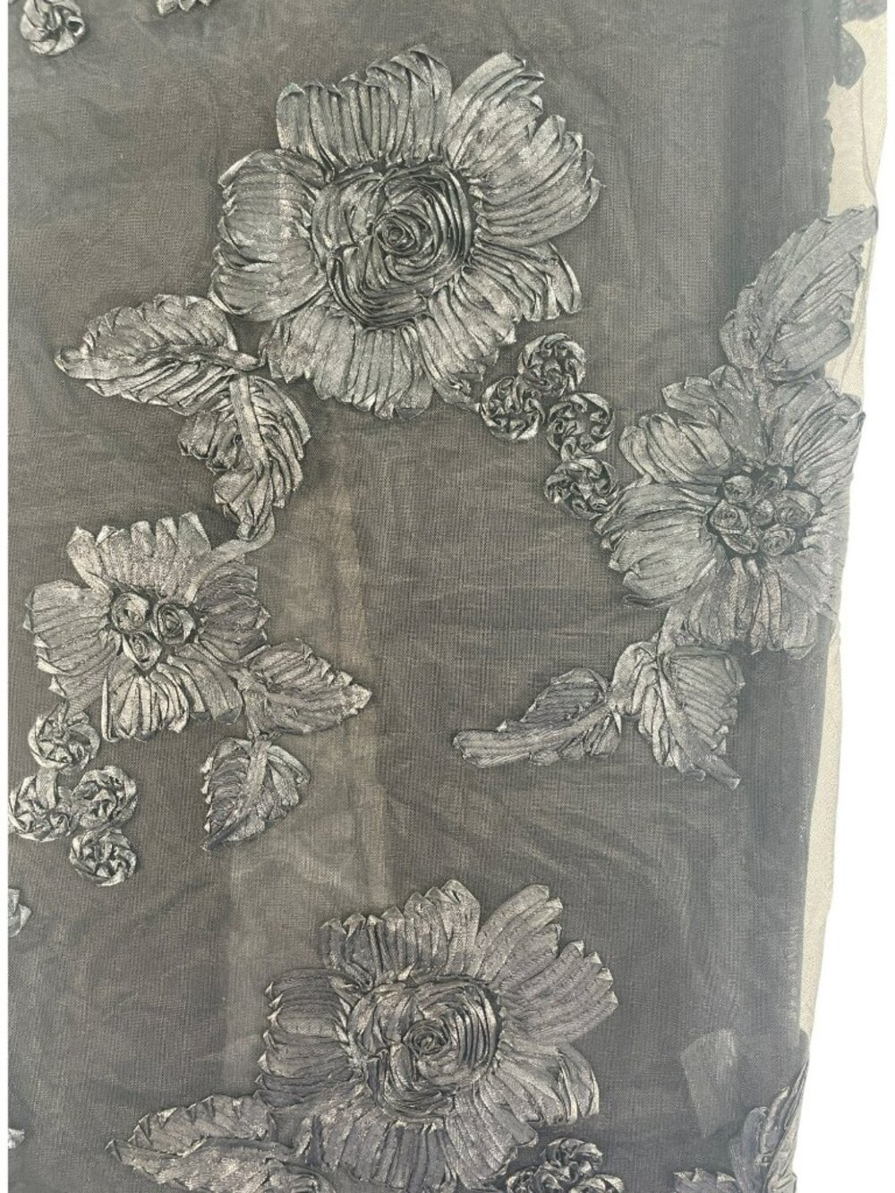 Murci Exclusive Mesh Floral Embroidered Column Maxi Skirt Black Sz UK12 US8 NEW - Picture 3 of 11
